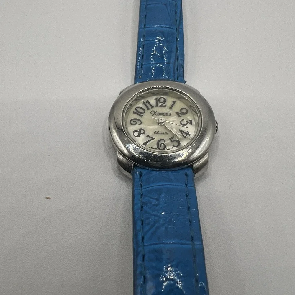 Xanadu Unisex Quartz Watch Blue‎ Genuine Leather Band Vintage Grannycore Fashion